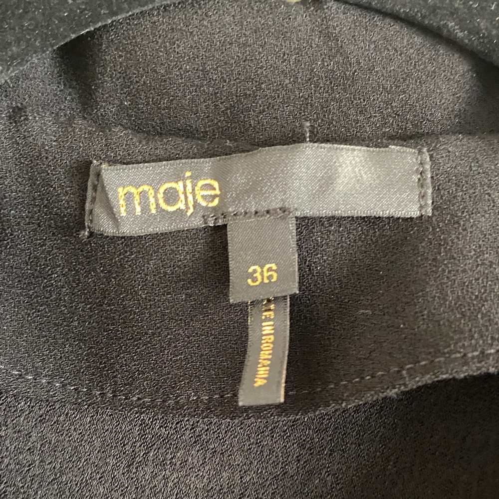 Maje Black Long Sleeve Jumper with Zipper - Picture 2 of 11